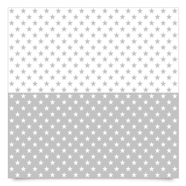 Adhesive films grey Star Pattern Set In Grey And White