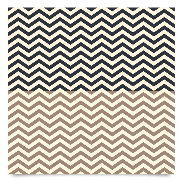 Adhesive films for furniture table Modern Zigzag Stripe Pattern In Cappucino And Anthracite