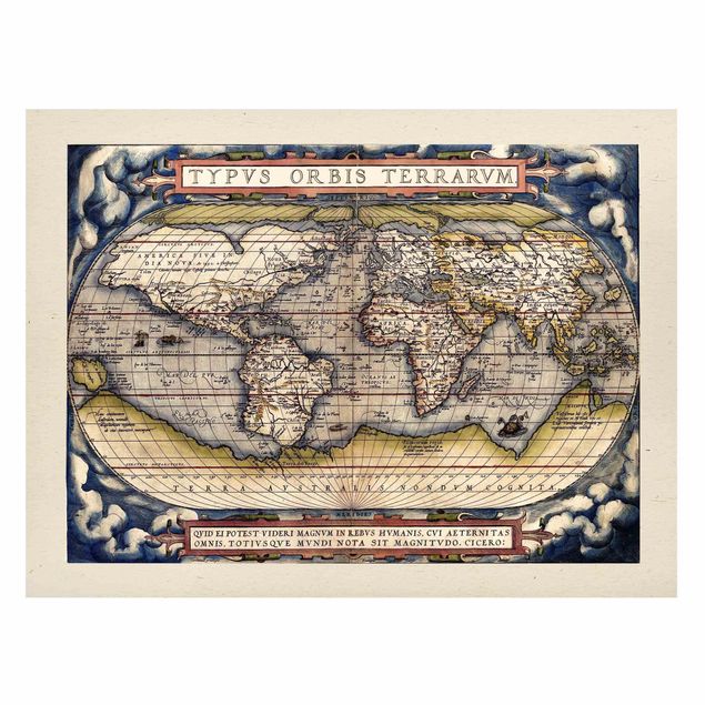 Magnet boards maps Historic World Map Typus Orbis Terrarum