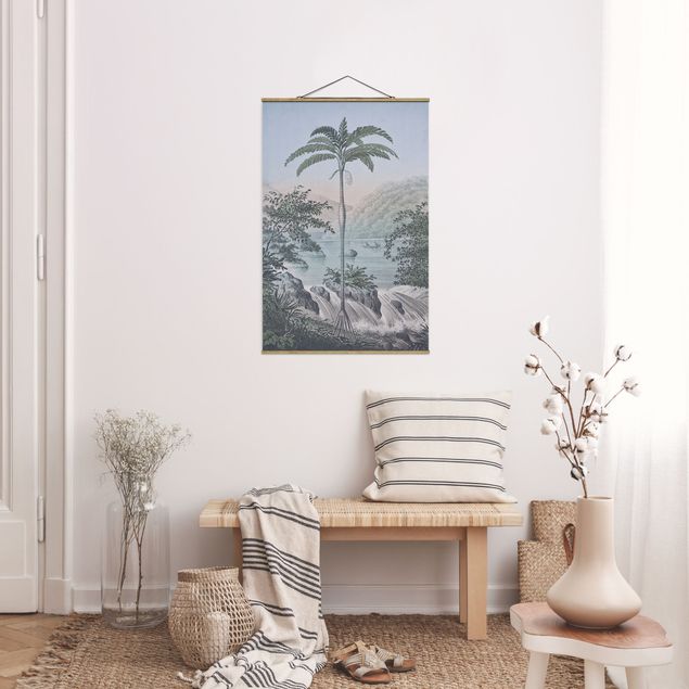 Prints landscape Vintage Illustration - Landscape With Palm Tree