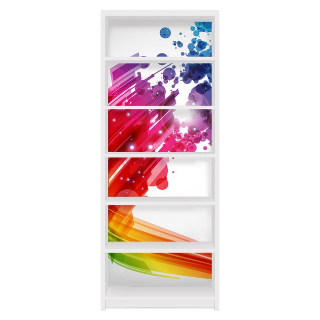 Adhesive films for furniture Rainbow Wave And Bubbles