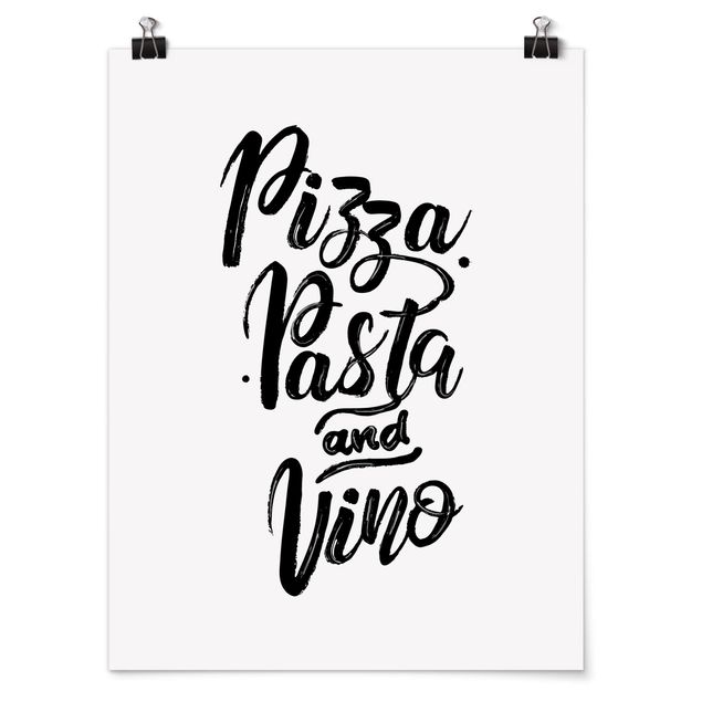 Prints modern Pizza Pasta And Vino