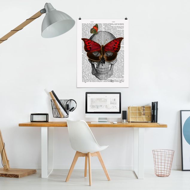 Butterfly print Scary Reading - Butterfly Mask