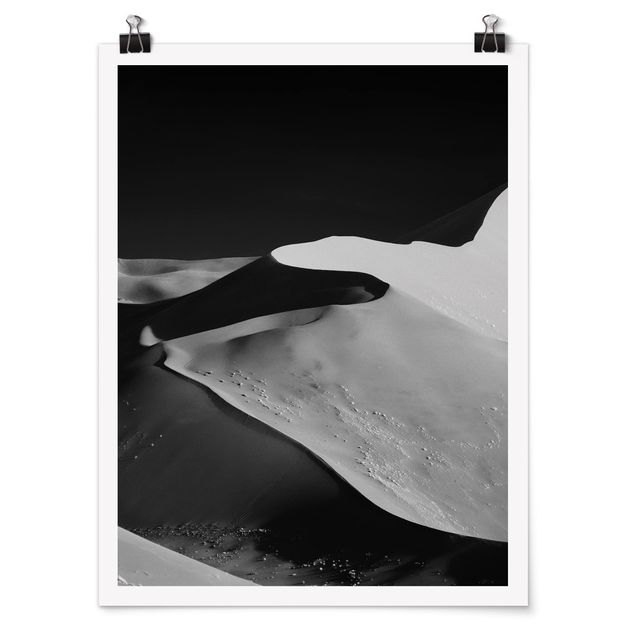 Black and white poster prints Desert - Abstract Dunes
