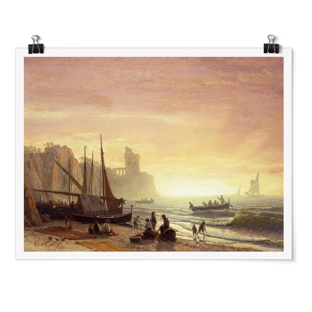 Landscape wall art Albert Bierstadt - The Fishing Fleet