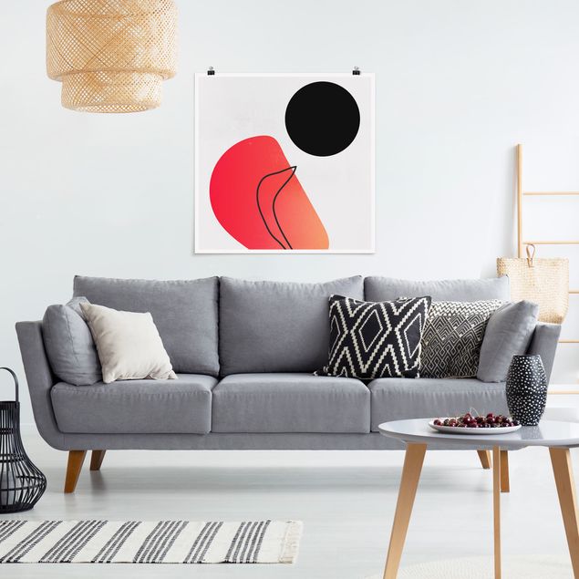 Art posters Abstract Shapes - Black Sun