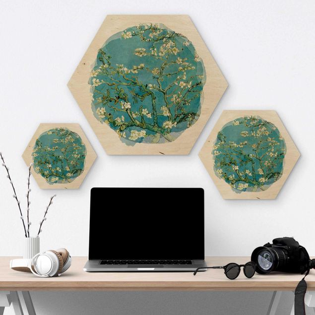 Prints on wood WaterColours - Vincent Van Gogh - Almond Blossom
