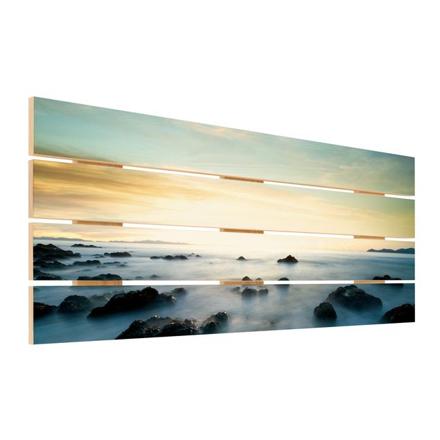 Prints on wood Sunset Over The Ocean