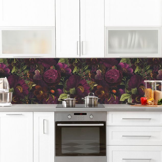 Kitchen Purple Blossoms Dark