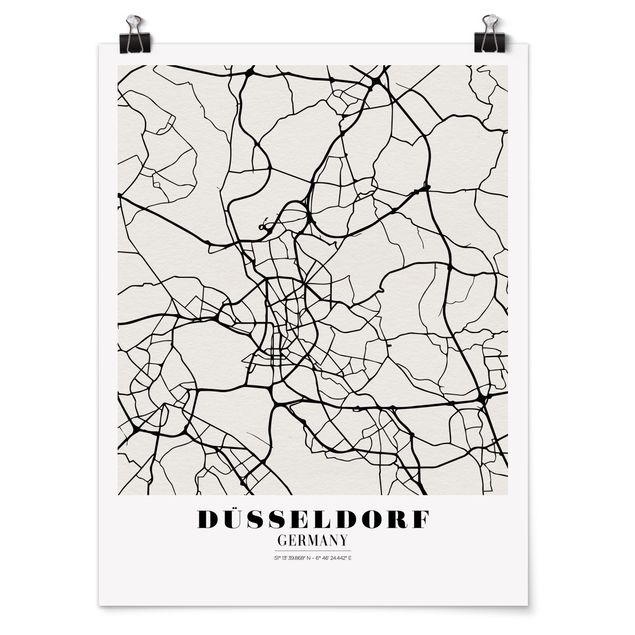 Prints quotes Dusseldorf City Map - Classic