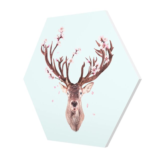 Forex prints Deer With Cherry Blossoms
