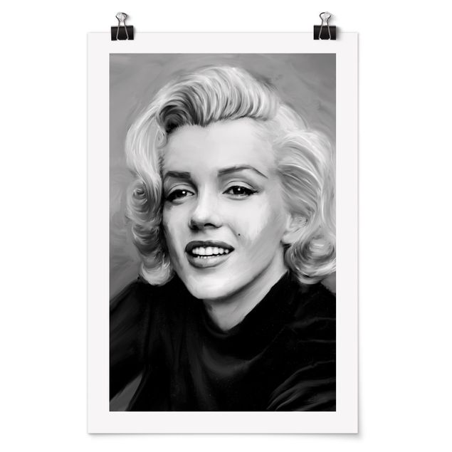 Poster black white Marilyn In Private