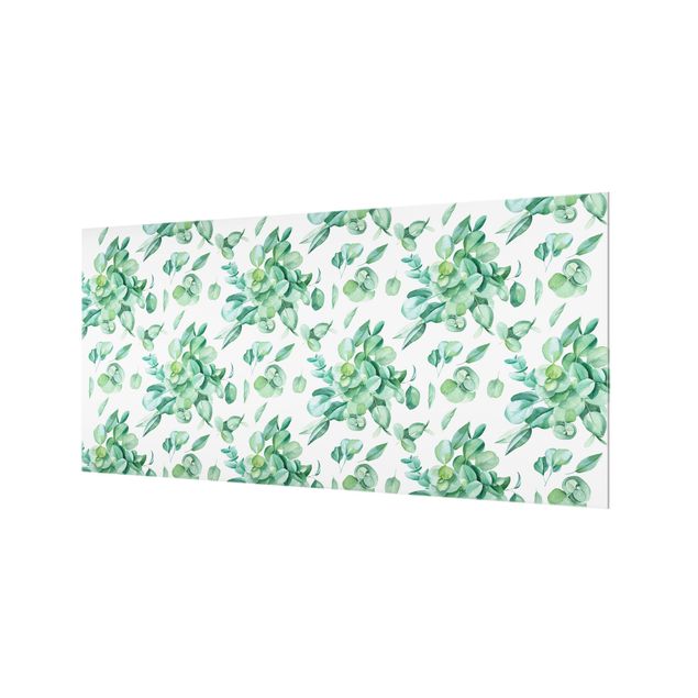 Splashback - Watercolour Eucalyptus Bouquet Pattern - Landscape format 2:1
