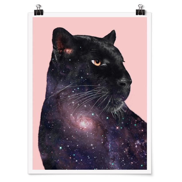 Posters art print Panther With Galaxy