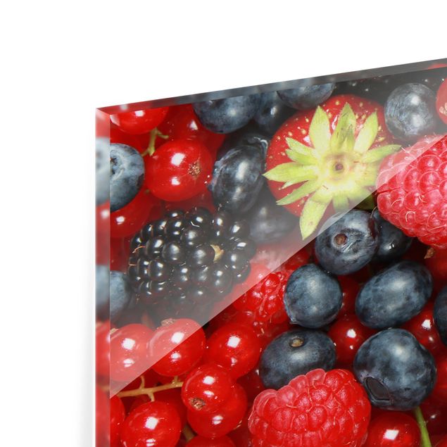 Glass Splashback - Fruity Berries - Panoramic