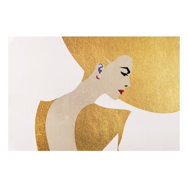 Canvas art Lady With Hat Golden