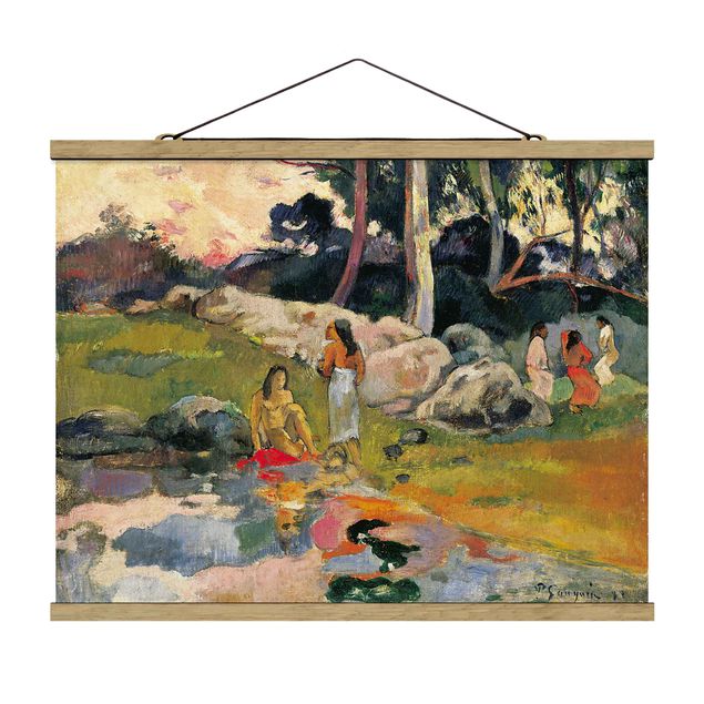 Prints landscape Paul Gauguin - Women At The Banks Of River