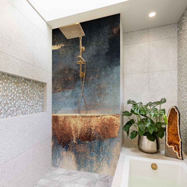 Shower wall cladding - Abstract Lakeshore In Gold