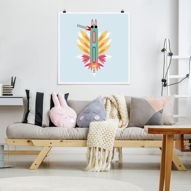 Native american art prints Collage Ethno Monster - Rooster