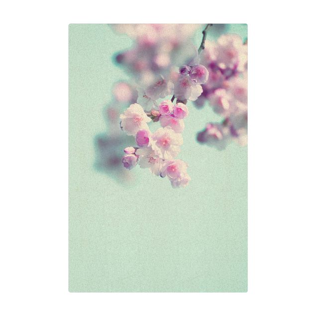 Cork mat - Colourful Cherry Blossoms - Portrait format 2:3