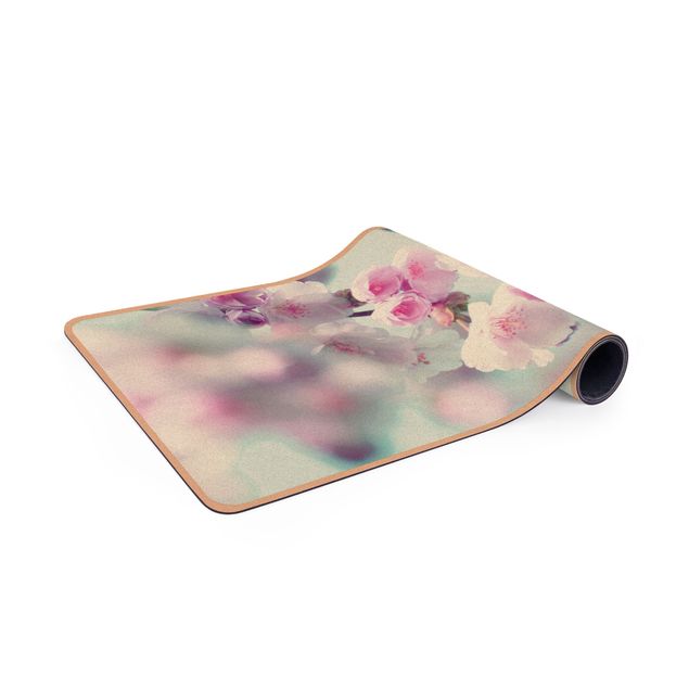 large floor mat Colourful Cherry Blossoms