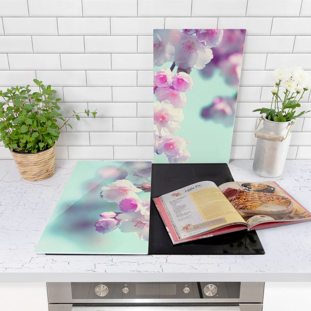 Stove top covers flower Colourful Cherry Blossoms