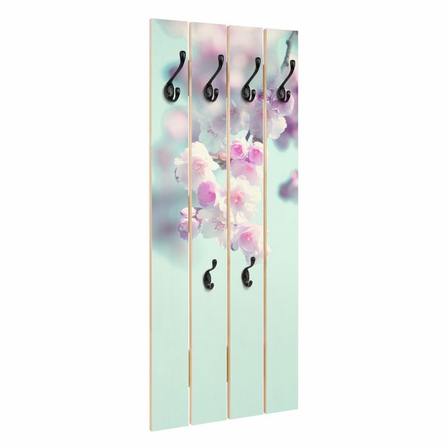Wall coat rack Colourful Cherry Blossoms