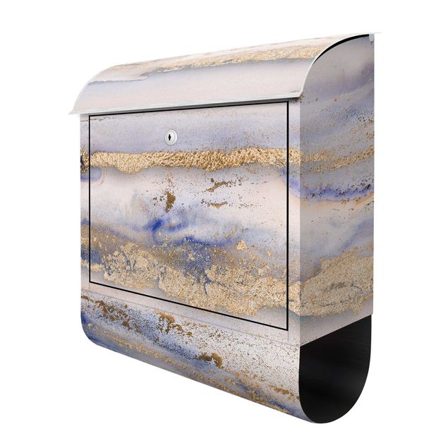 Letterboxes Colour Experiments Marble Gold and Blue