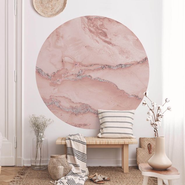 Wallpapers modern Colour Experiments Marble Light Pink And Glitter