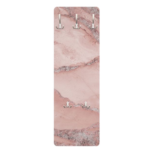 Wall mounted coat rack Colour Experiments Marble Light Pink And Glitter