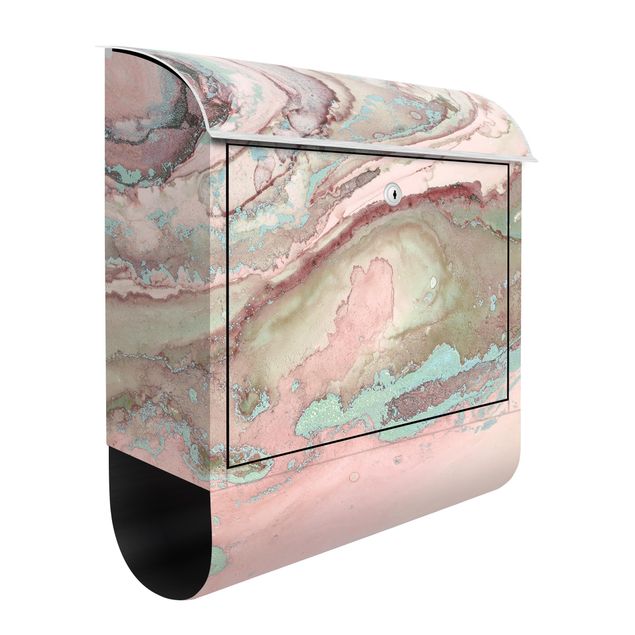 Letterboxes pink Colour Experiments Marble Light Pink And Turquoise