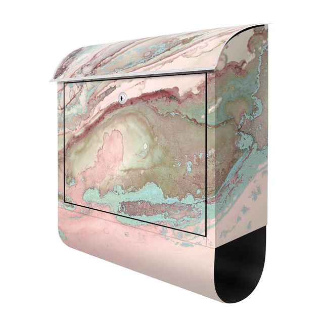 Letterboxes Colour Experiments Marble Light Pink And Turquoise