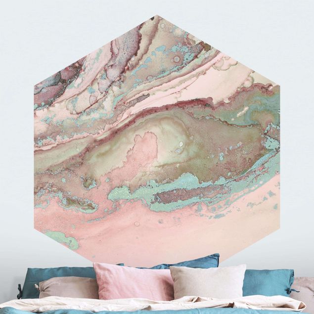 Wallpapers marble Colour Experiments Marble Light Pink And Turquoise