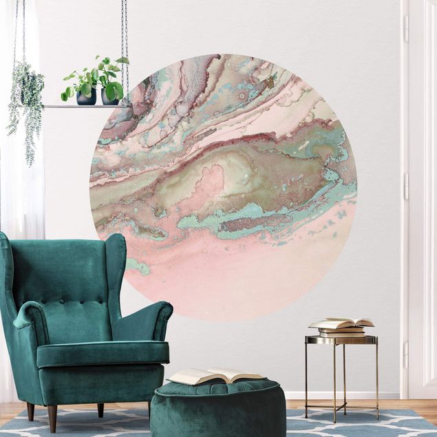 Wallpapers rose Colour Experiments Marble Light Pink And Turquoise