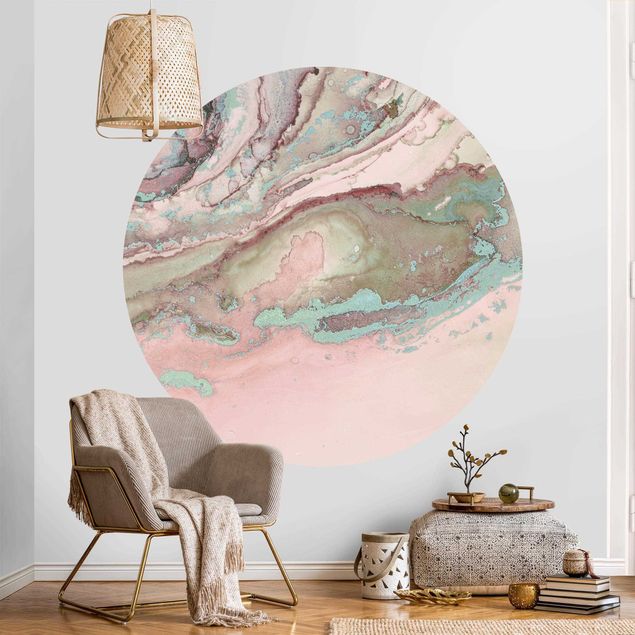 Wallpapers modern Colour Experiments Marble Light Pink And Turquoise