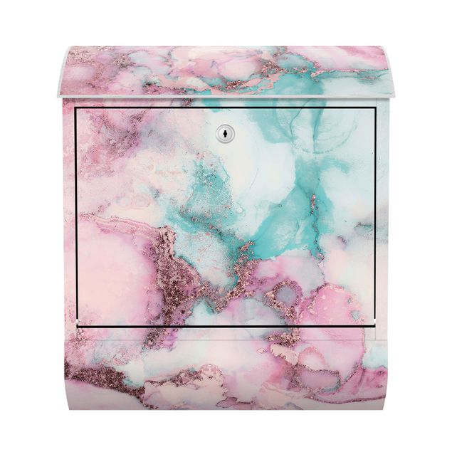 Andrea Haase Colour Experiments Marble Light Pink And Turquoise