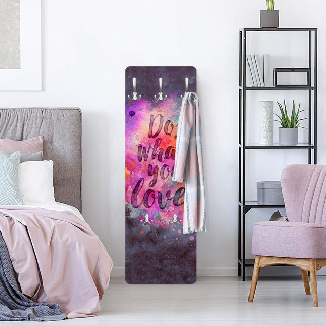 Wall mounted coat rack multicoloured Colourful Explosion Do What You Love