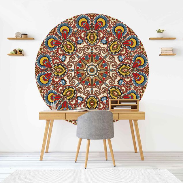 Modern wallpaper designs Coloured Mandala