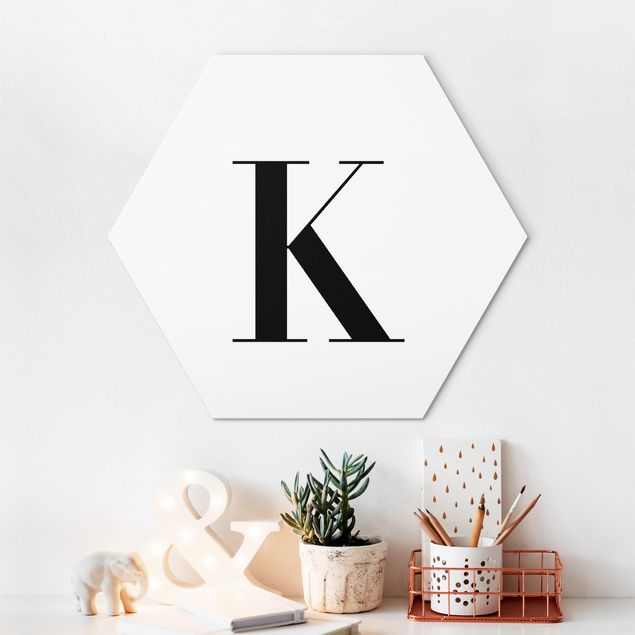 Framed quotes Letter Serif White K