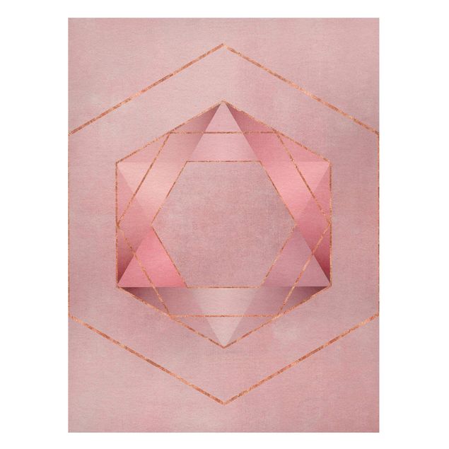 Canvas art Geometry In Pink And Gold I