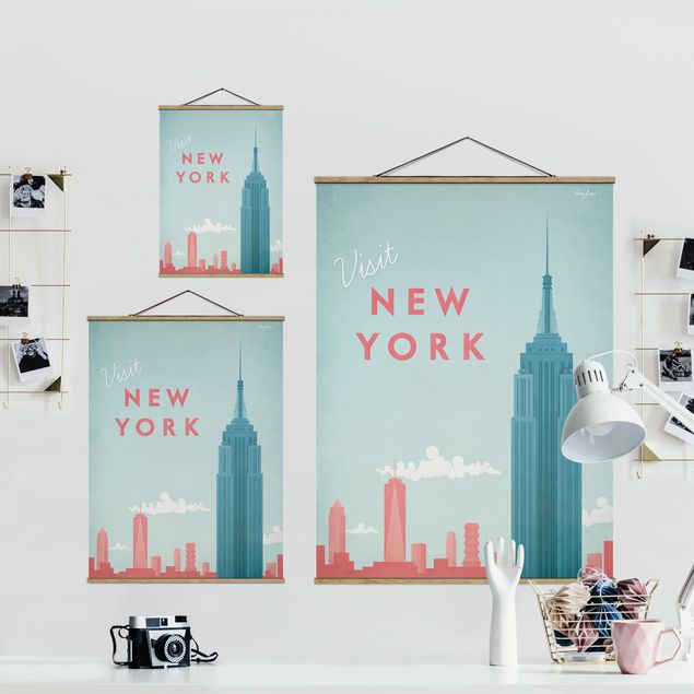 Red canvas wall art Travel Poster - New York
