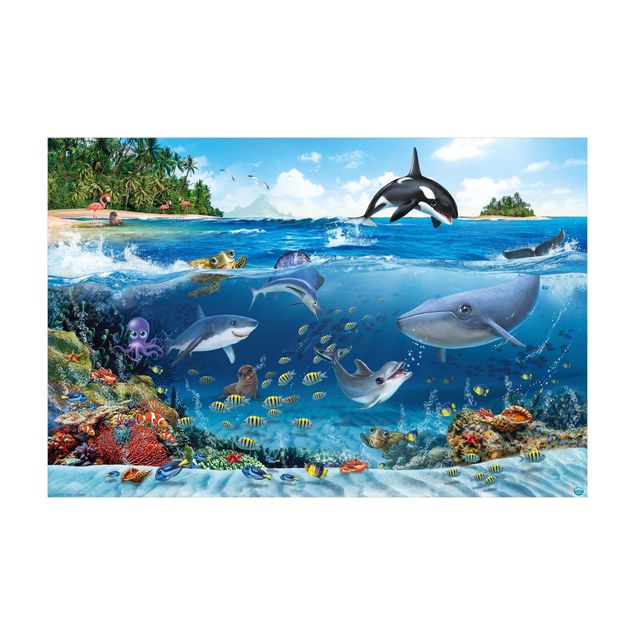 blue runner rug Animal Club International - Underwater World With Animals
