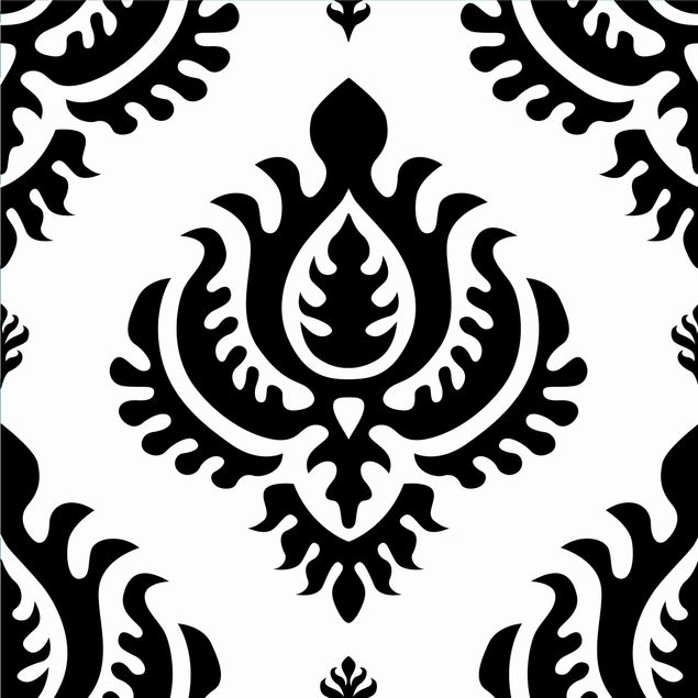 Adhesive films black and white Neo Baroque Black And White Damask Pattern