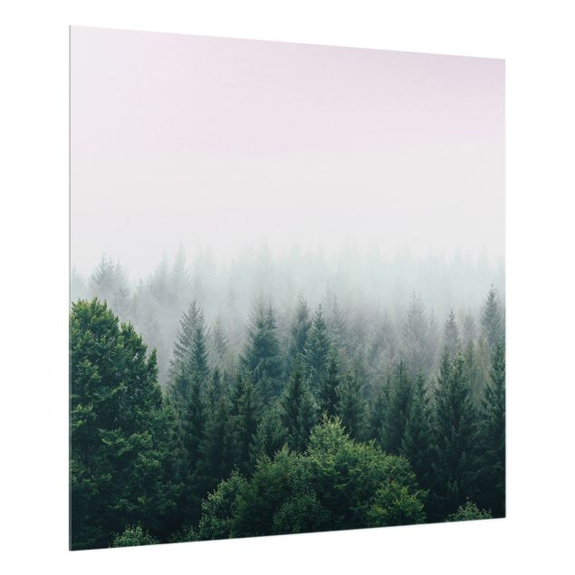 Glass splashback Foggy Forest Twilight