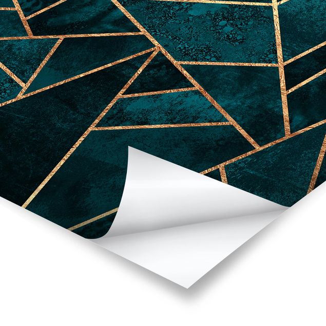Prints Dark Turquoise With Gold