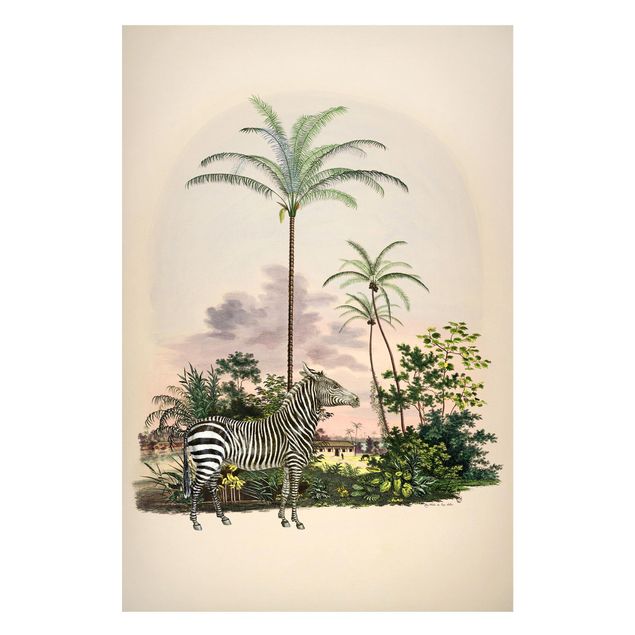 Zebra wall print Zebra Front Of Palm Trees Illustration
