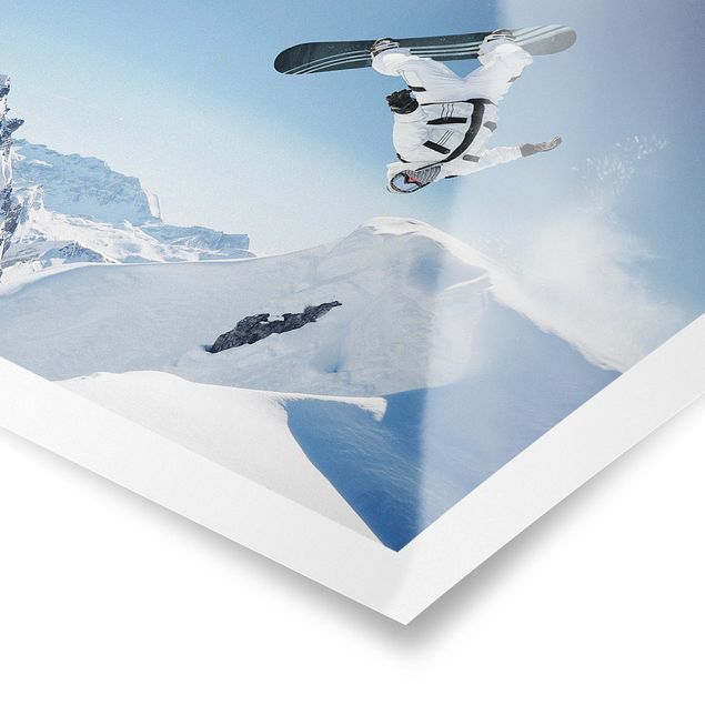 Poster print Flying Snowboarder