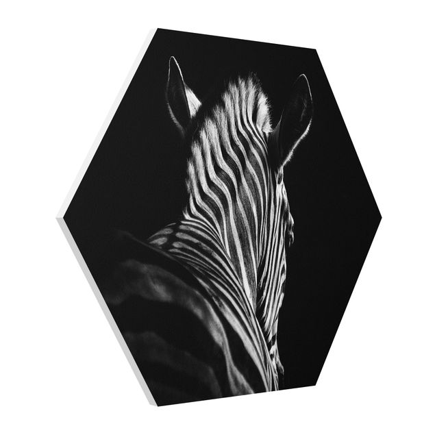 Contemporary art prints Dark Zebra Silhouette