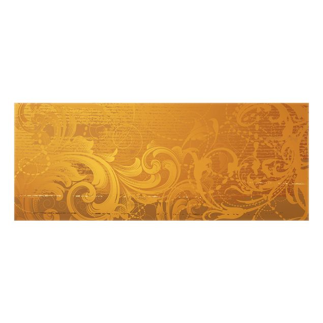 Glass Splashback - Golden Baroque - Panoramic