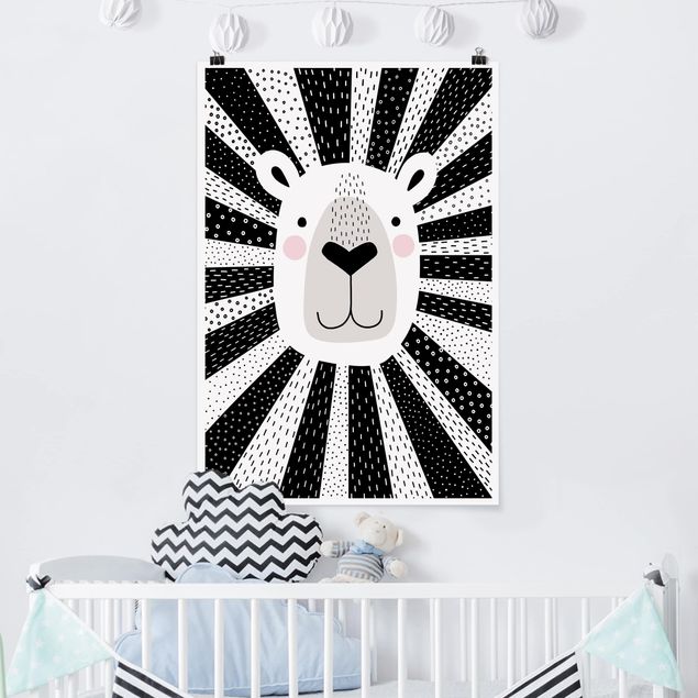 Kids room decor Zoo With Patterns - Lion